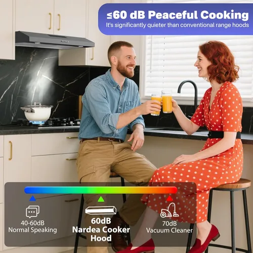 Miniatura 3 de Campana extractora negra – Bajo gabinete, extractor metálico de cocina, campana extractora debajo del gabinete, campana extractora de 30 pulgadas