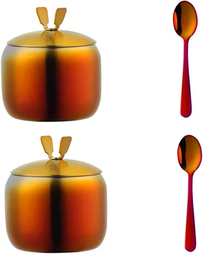 Miniatura 9 de Juego de recipientes para condimentos de acero inoxidable con 2 cucharas, estante para especias, botella para condimentos, sal y pimienta, plateado