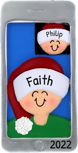 Miniatura 6 de Adorno personalizado para teléfono inteligente 2024 – Adornos de Navidad afroamericanos, regalos únicos, adornos de teléfono celular para árbol