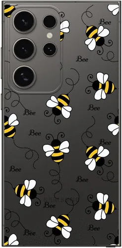 Miniatura 3 de Blingy's Funda para Samsung Galaxy S24 Ultra, para mujeres y niñas, diseño de abejas divertidas de moda, lindo estilo de animal, transparente