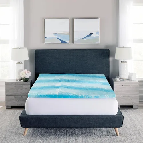 Miniatura 2 de Cubrecolchón de espuma viscoelástica de 3 pulgadas, espuma viscoelástica de gel refrescante, diseño ventilado, espuma certificada CertiPUR-US