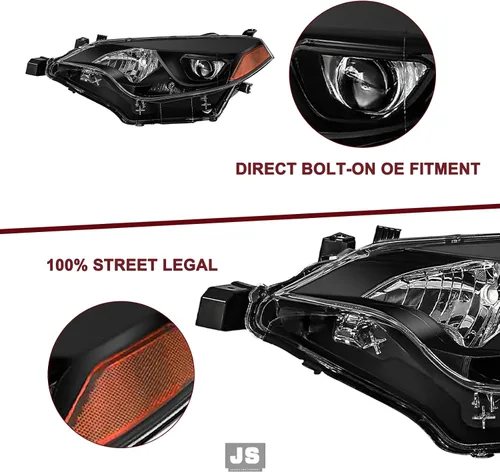 Miniatura 4 de JSBOYAT Conjunto de faros delanteros para 2014 2015 2016 Toyota Corolla Sedán 4 puertas, lámparas LED para conductor y pasajero con bombillas
