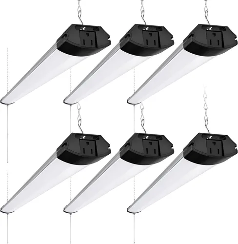Miniatura 23 de Barrina BS84 - Luces LED para taller de 4 pies, 84 W, 10000 lúmenes, 6500 K, lámpara enlazable para garaje, sótano, colgante o montaje empotrado, 4