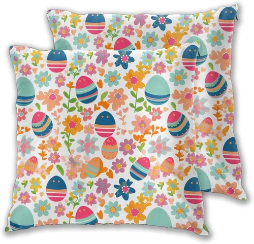 Miniatura 47 de Juego de 2 fundas de almohada cuadradas de Acción de Gracias, hojas de arce otoñales, fundas protectoras para sofá con cremallera oculta, 16 x 16