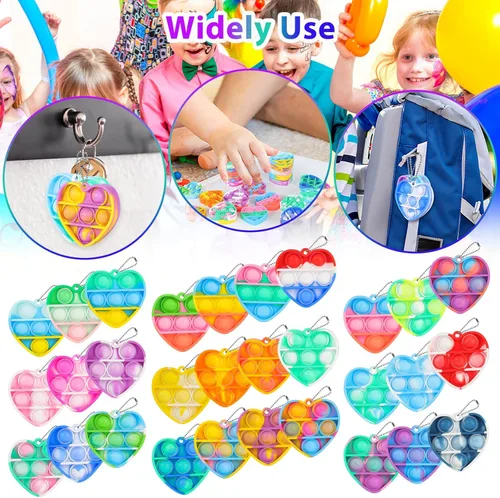 Miniatura 4 de Pop Fidget Juguetes en Paquete para el Día de San Valentín para Niños en el Aula, 30 Paquetes de Favores de Fiesta de San Valentín para Niños, Mini