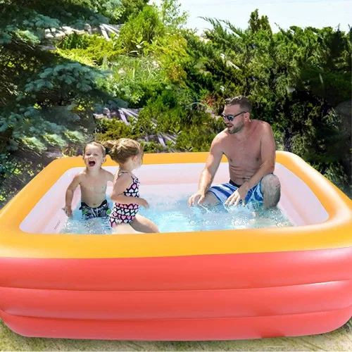 Miniatura 9 de Piscinas inflables para niños y adultos, 82 x 57 x 25 pulgadas con suelo suave inflable, piscina familiar duradera para patio trasero, jardín o 82