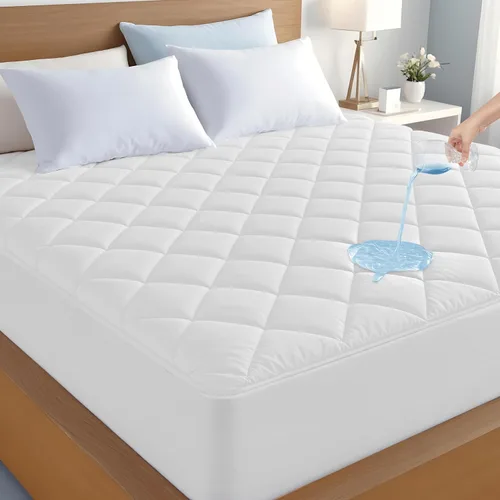 Miniatura 17 de LUX Décor Protector de Colchón Twin - Cubrecolchón Acolchado Elástico Ajustable Protector Hasta 16 Pulgadas de Profundidad - Cubrecolchón Suave