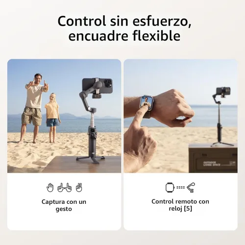 Miniatura 4 de DJI Osmo Mobile 7P Bundle, estabilizador de cardán para iPhone, Android, seguimiento nativo, iluminación, cardán de teléfono de 3 ejes, barra