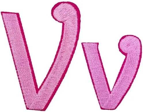 Miniatura 25 de Letras cursivas rosa bordadas, parches para planchar, apliques para ropa, vestido, sombrero, vaqueros, costura, alfabeto, letra (Aa-Zz), accesorio Bb