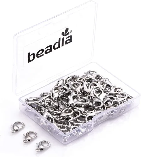 Miniatura 7 de BEADIA Cierres de langosta de aleación de 0.472 x 0.236 in chapados en oro para hacer joyas de bricolaje, 150