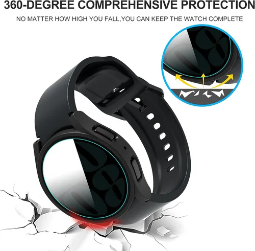 Miniatura 6 de Suoman Paquete de 4+4 fundas para Samsung Galaxy Watch 6 Classic de 1.732 pulgadas (1.732 in), protector de pantalla de privacidad de vidrio