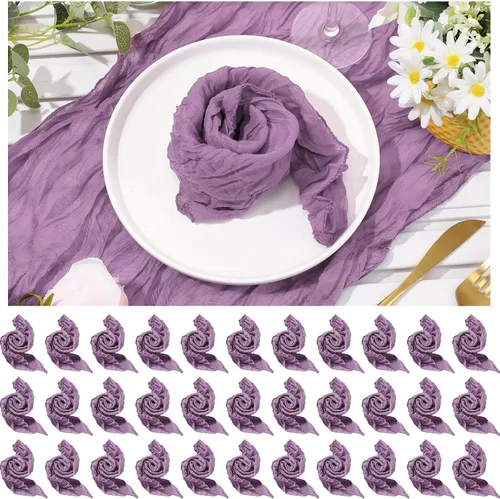 Miniatura 14 de Mixweer 50 servilletas de gasa de 20 x 20 pulgadas, servilletas de algodón de gasa arrugada, servilletas de tela de queso, servilletas de tela Beige