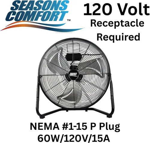Miniatura 8 de Seasons Comfort Ventilador resistente de alta velocidad de 14 pulgadas 60 Watt, Heavy Duty Fan, ETL Listed, 3 Speed Air Circulator with 360 Degree