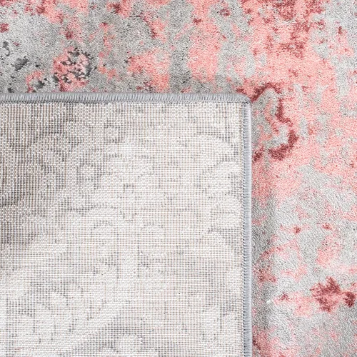 Miniatura 6 de SAFAVIEH Meadow Collection - Alfombra decorativa de 2 x 5 pies, gris claro y rosa, diseño abstracto moderno, no desprende pelusa y de fácil cuidado