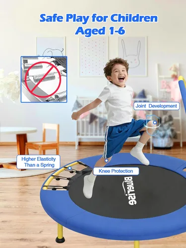 Miniatura 5 de Bluerise - Cama elástica de 3 pies para niños, para jugar en interiores, fácil de instalar, cama elástica recreativa para bebés