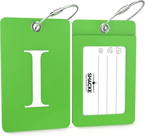 Miniatura 155 de Etiqueta de equipaje con inicial, totalmente flexible, con aro de acero inoxidable, letra G