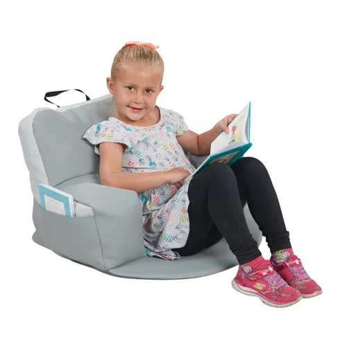 Miniatura 3 de FDP SoftScape Relax-N-Read - Puf con respaldo de apoyo, bolsillos de almacenamiento y cojín de espuma de 1/2 pulgada de grosor, asiento portátil
