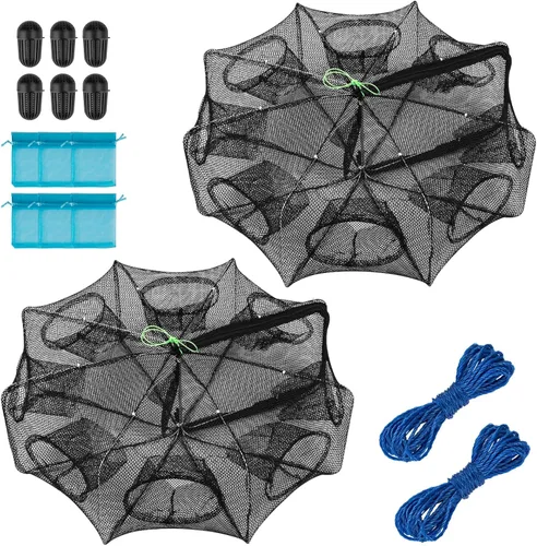 Miniatura 8 de Trampa de carnada para pesca QualyQualy, red de pesca para cangrejos, trampa de pesca para pececillos/cangrejos/camarones/cangrejos de río