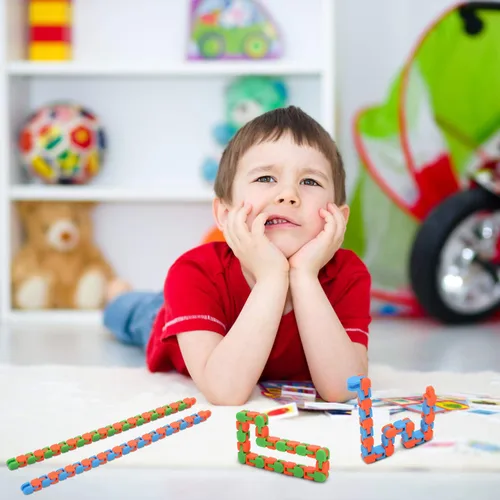 Miniatura 5 de Yeetec Paquete de 6 juguetes para ansiedad con 24 eslabones de pistas locas, juguetes sensoriales para los dedos, rompecabezas de serpiente