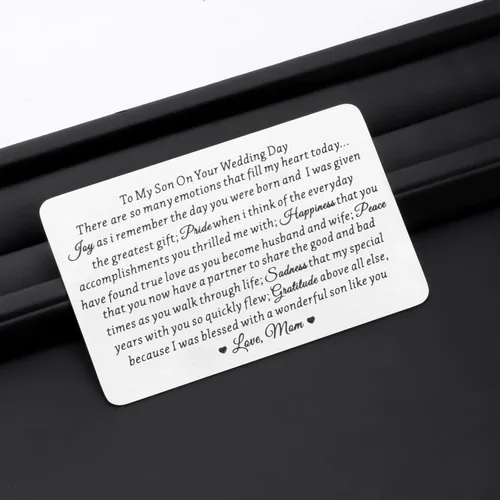 Miniatura 4 de Lywjyb Birdgot Regalo de boda para hijo de mamá e hijo, regalo para mi hijo, regalo de mamá a hijo, regalos conmovedores de madre a hijo, poema