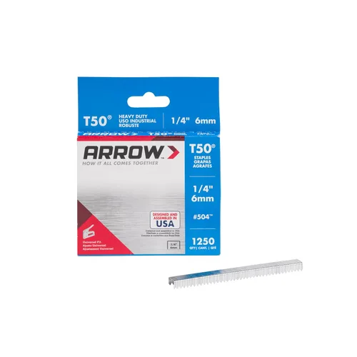 Miniatura 12 de Arrow 508 Heavy Duty T50 Longitud de pierna de 1/2 pulgada, corona de 3/8 pulgadas, grapas para tapicería, construcción, muebles, manualidades, 1250