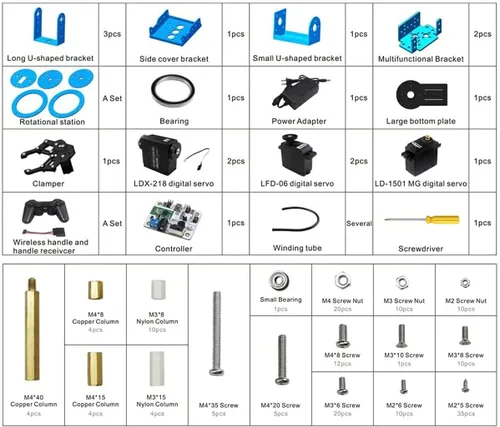 Miniatura 7 de LewanSoul Kit de brazo robótico 6DOF brazo de robot de programación con 5 servo, mango, garra mecánica y más, control de aplicación de software