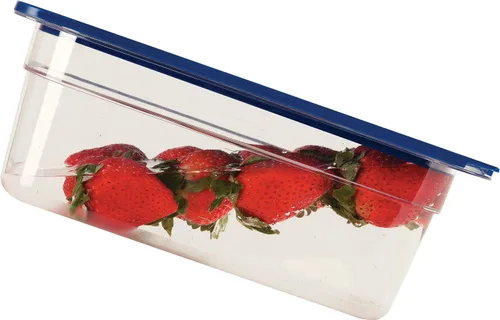 Miniatura 4 de Carlisle FoodService Products 3058360 Smart Lid Tapa de polietileno de noveno tamaño, azul oscuro, 6.8 x 4.3 x 0.5 pulgadas, 1.28 onzas