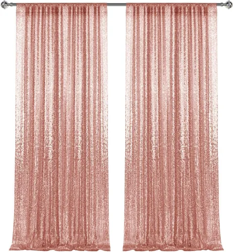 Miniatura 60 de 2 paneles de cortinas de fondo de lentejuelas verdes de 8 pies, cortinas de fondo de fotografía con purpurina para decoración de Navidad, boda