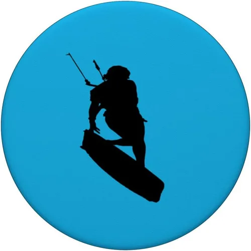 Miniatura 3 de Kitesurfers Freestyle Kite Femenino Jinete Negro Silueta PopSockets Estándar PopGrip