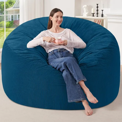Miniatura 27 de HABUTWAY 2 puf de 2 pies, puf gigante para adolescentes y adultos, puf grandes con relleno de espuma viscoelástica, puf grandes con funda de pana