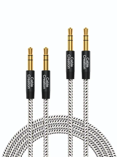 Miniatura 18 de CableCreation Cable auxiliar de 3.5mm (3 pies/1 m), cable de audio de 3.5mm, cable auxiliar trenzado de sonido Hi-Fi de 1/8 para estéreo de coche