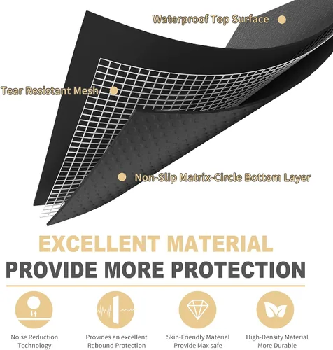 Miniatura 4 de GXMMAT Extra Large Exercise Mat 16'x6'/12'x6'/10'x6'/8'x6'(7mm), Extra Wide Workout Mats for Home Gym Flooring, Non-Slip Thick Durable Cardio Mat