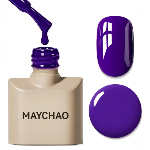 Miniatura 20 de MAYCHAO Esmalte de uñas de gel rosa intenso de 0.5 onzas líquidas, 1 unidad de esmalte de gel rosa brillante, esmalte de uñas que se absorbe con luz