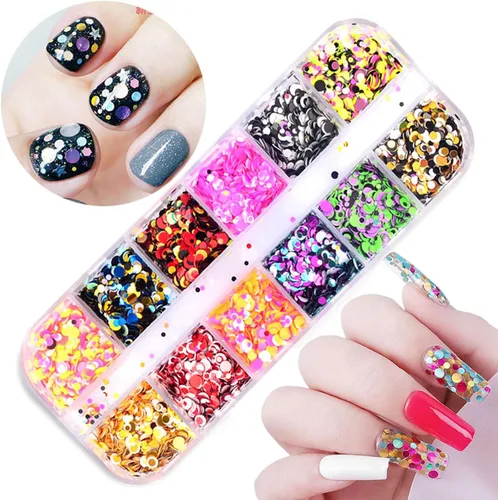 Miniatura 13 de Lentejuelas de uñas de mariposa 3D de 12 colores, mariposas luminosas, diseño de arte de uñas, mariposas holográficas con forma de copos
