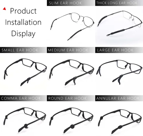 Miniatura 3 de SooGree 16 pares de agarres antideslizantes de silicona para las orejas, ganchos sujetadores de gafas para las orejas evitan que las gafas se