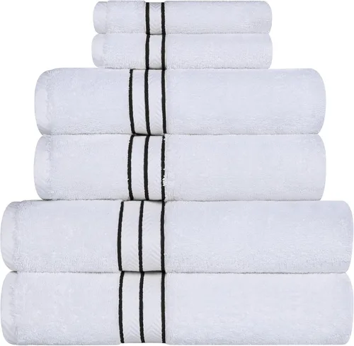 Miniatura 15 de Juego de toallas de baño de algodón turco ultra suave de Superior, juego de 2 piezas, toallas para la ducha, baño, artículos esenciales para el Latte