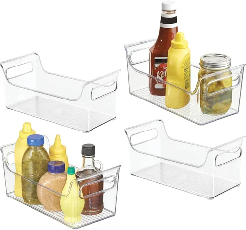 Miniatura 11 de iDesign - Organizador de condimentos de plástico con asas para nevera, transparente, fabricado en Estados Unidos