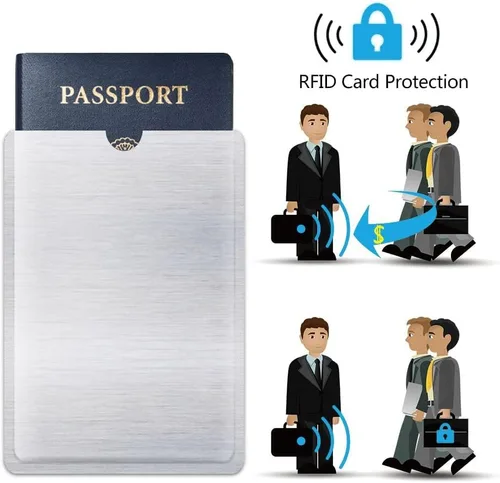 Miniatura 4 de Funda de bloqueo RFID antirrobo para tarjeta de crédito y pasaporte con bolsillo para billetera, para proteger tu valiosa información del robo