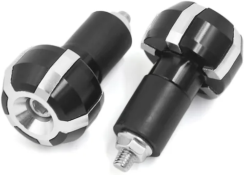 Miniatura 2 de uxcell 2 unids aleación de aluminio deslizante mango barra mano agarre extremo tapa para motocicleta