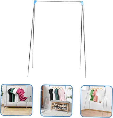 Miniatura 2 de Perchas de ropa prácticas Plegables Piso de pie Ropa Airer Balcón Estante de ropa retráctil Estante de lavandería