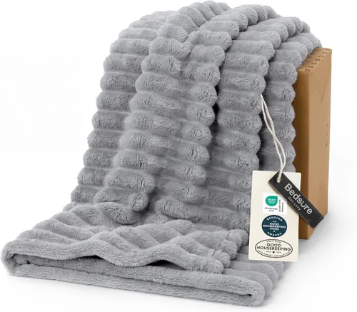 Miniatura 28 de Bedsure GentleSoft - Manta de forro polar azul para sofá, mantas suaves y acogedoras para mujer, lindas mantas pequeñas para niñas, azul claro, 108