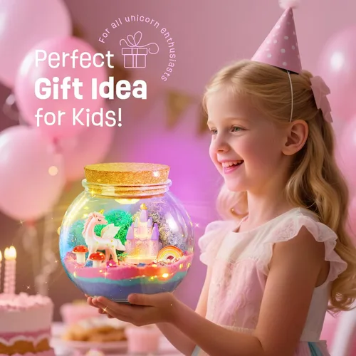 Miniatura 5 de LAOESE Regalos de unicornio para niñas - Kit de terrario iluminado para niños - Juguetes de unicornio DIY para niñas de 4, 5, 6, 7, 8-12 años, kit
