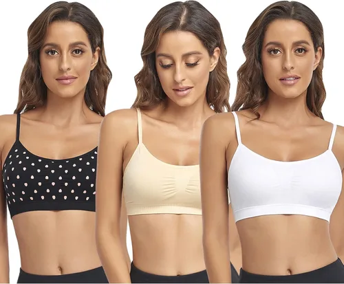 Miniatura 24 de Litthing Bralettes Padded for Women Cami Strap Bra Seamless Sportsbra Wireless Comfort Yoga Lightly T-Shirt Tank Tops