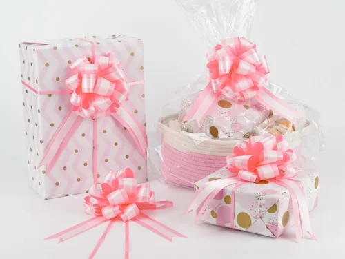 Miniatura 10 de HUIHUANG Lazos Rosa Fucsia Intenso 12 PCS Lazos de Tirón de Satén Rosa Fucsia 4" x 8" Lazo de Regalo para Envolver Regalos, Cesta de Regalo, Bolsa