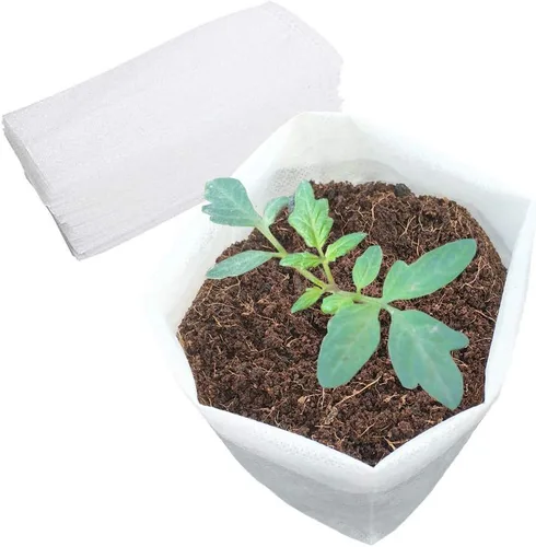 Miniatura 11 de Belit 50 Piezas Bolsas de Vivero No Tejidas, Macetas Contenedoras de Plántulas para Vegetales, Flores, Cultivo de Plantas (9.1"x9.3")