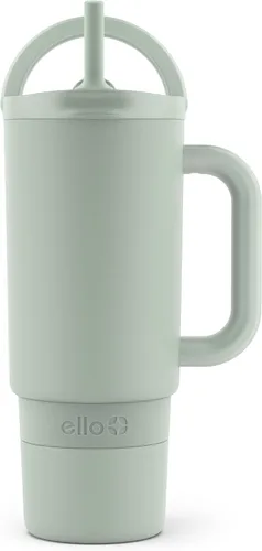 Miniatura 15 de Ello Port - Vaso de 40 onzas con asa de transporte y asa integrada, botella de agua reutilizable de acero inoxidable aislada al vacío, taza de viaje