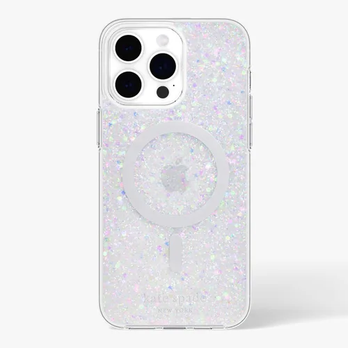 Miniatura 7 de Kate Spade New York Funda para iPhone 15 Pro Max, compatible con la funda MagSafe para teléfono, purpurina gruesa iridiscente