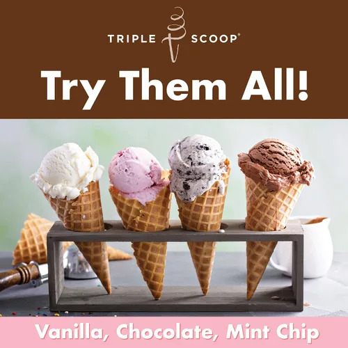 Miniatura 8 de Triple Scoop Mezcla de helado premium, combo napolitano, iniciador de helado para usar con máquina de helados casera, sin sabores artificiales