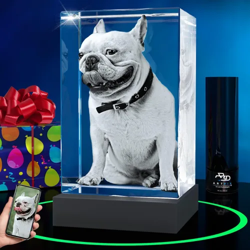 Miniatura 14 de ArtPix 3D Foto de cristal, regalos conmemorativos personalizados para perros con tu propia foto para los amantes de los perros, dueños de mascotas