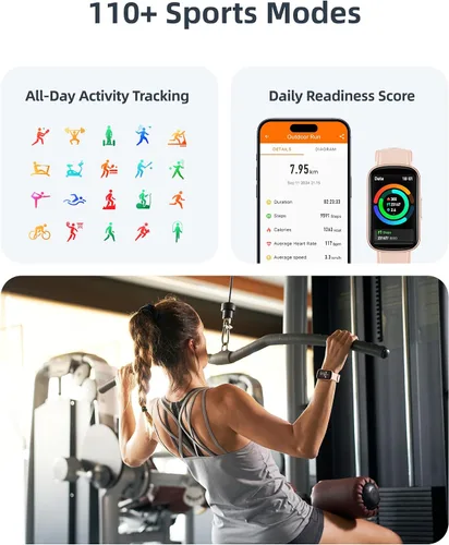 Miniatura 2 de Parsonver Rastreador de actividad física con contador de pasos/calorías/cronómetro, rastreador de actividad de salud con monitor de sueño de Oro rosa